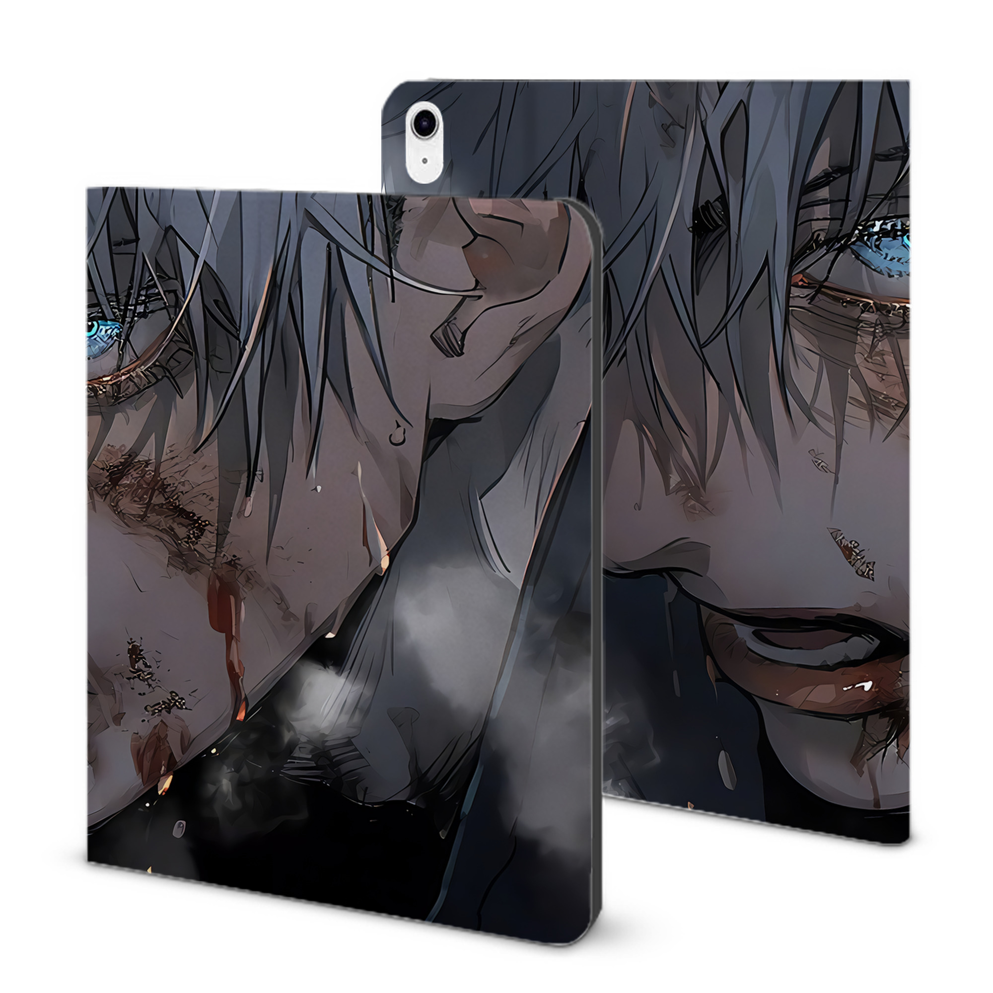 （画像用） 呪術廻戦 Jujutsu Kaisen IPad ケース ブック型 PUレザー TPU 耐衝撃 軽量 薄型 ペン収納なし 全面保護 IPad 各モデル対応